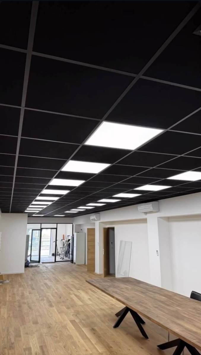 Pose de Faux Plafond Noir avec panneaux LED intégré  à Aix Les Milles 13290